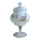 Vintage opaline glass footed bonbonnière