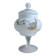 Vintage opaline glass footed bonbonnière