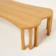 Coffee table signed by Vincent Poujardieu free form in oak 1992
