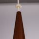Opaline glass & teak pendant lamp by Louis Kalff for philips, 1960s