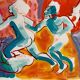 Painting "the Satyrs" by Pierre Ambrogiani, expressionist painter from Marseille