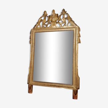 Miroir époque XVIII Louis XVI bois doré 61x102cm