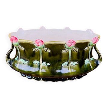 Art Nouveau barbotine jardinière from Fives, Lille