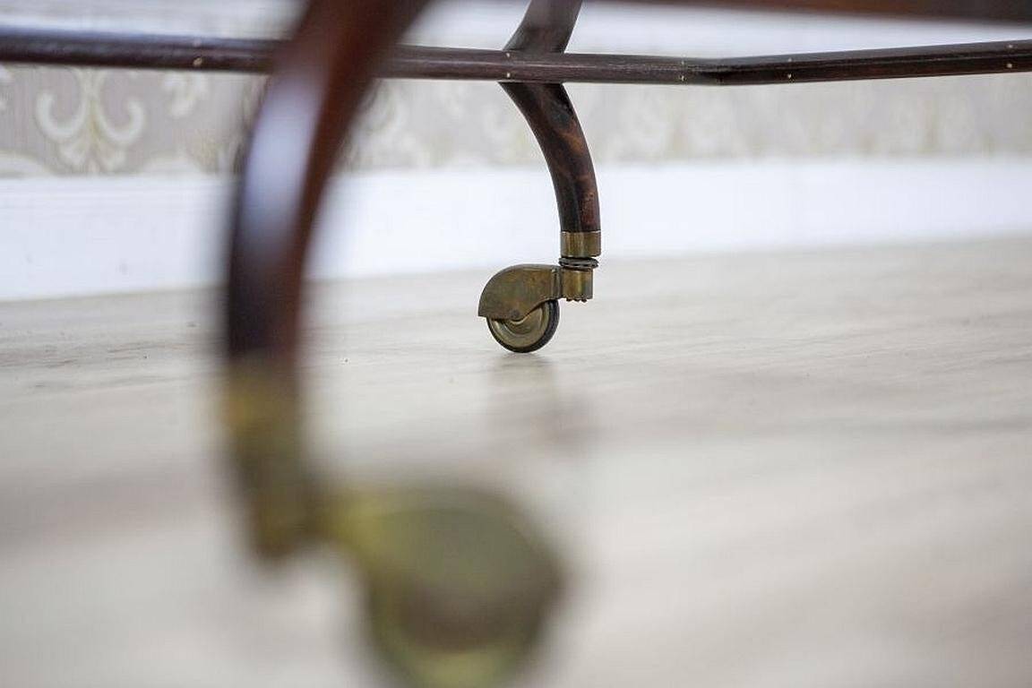 Vintage Side Table in Dark Brown Beech, 1950s