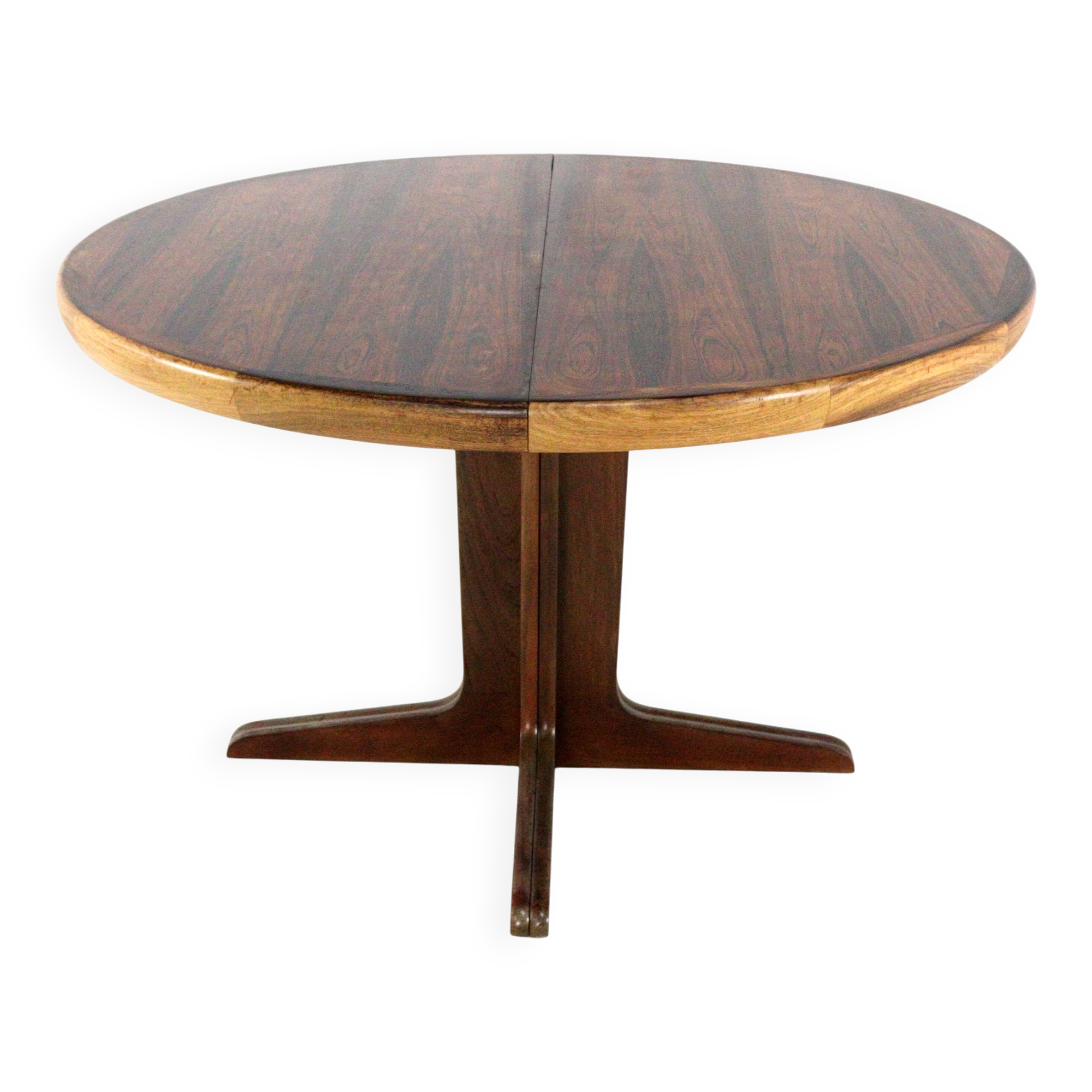'Timring' Danish extendable round rosewood dining table