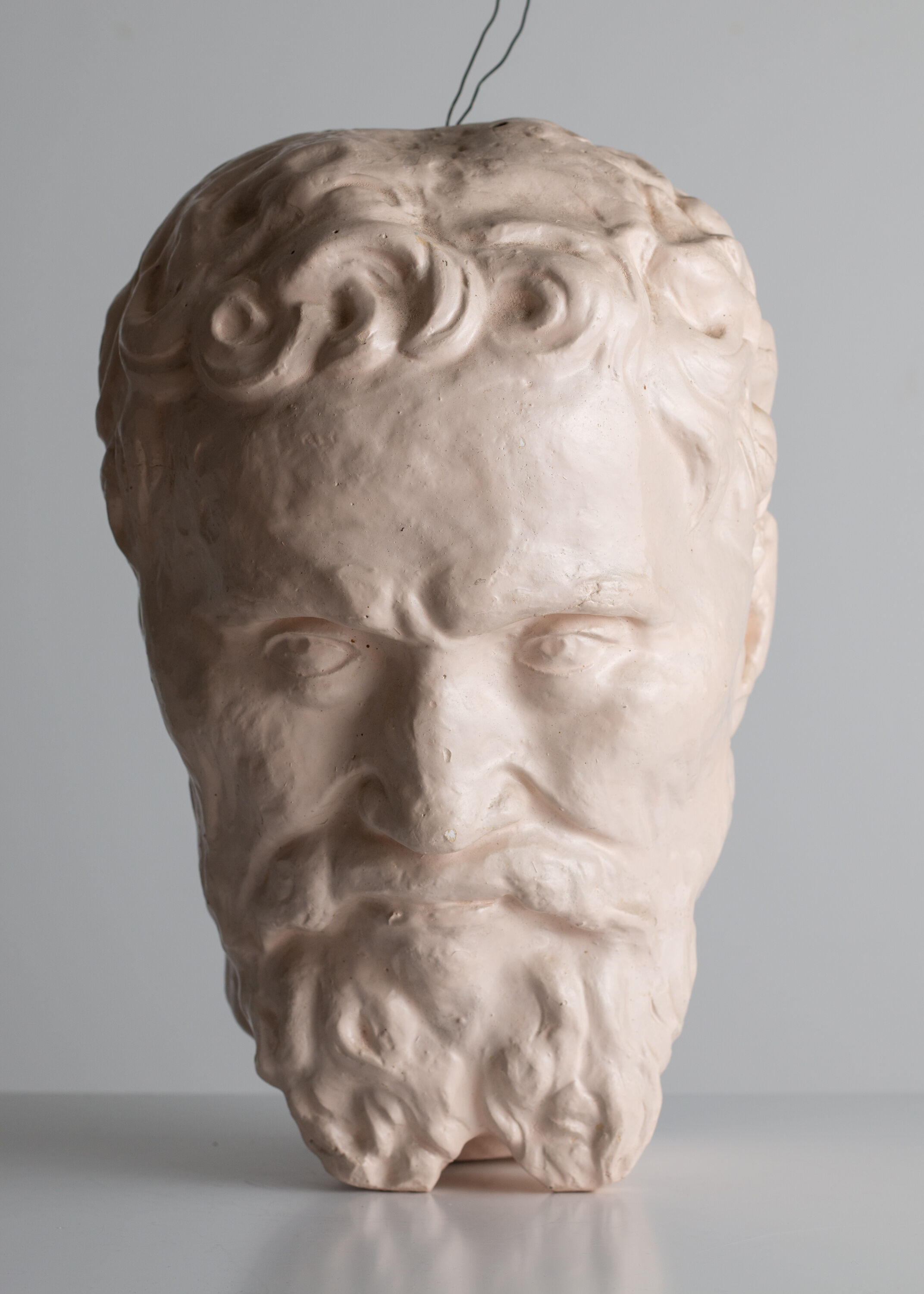 Painted plaster bust - Greek head of Sophocles? signed D. Shœllamer