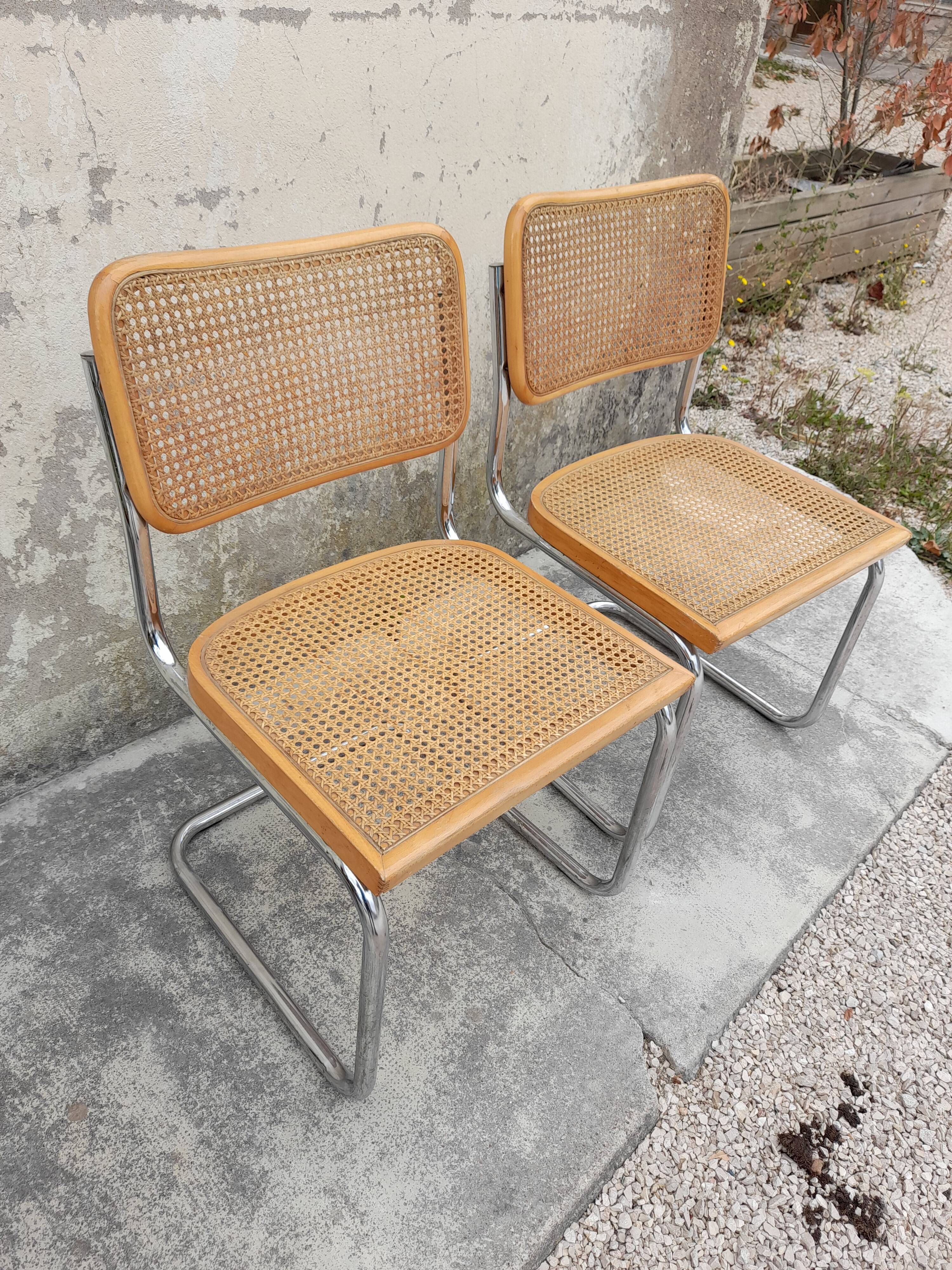 Pair of chairs B32 Marcel Breuer italy