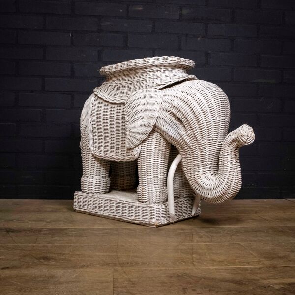 Table en osier vintage elephant