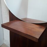 Art Deco dresser, solid walnut, veneer, 3 drawers, mirror.