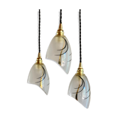 Suspension waterfall art deco tulips glass
