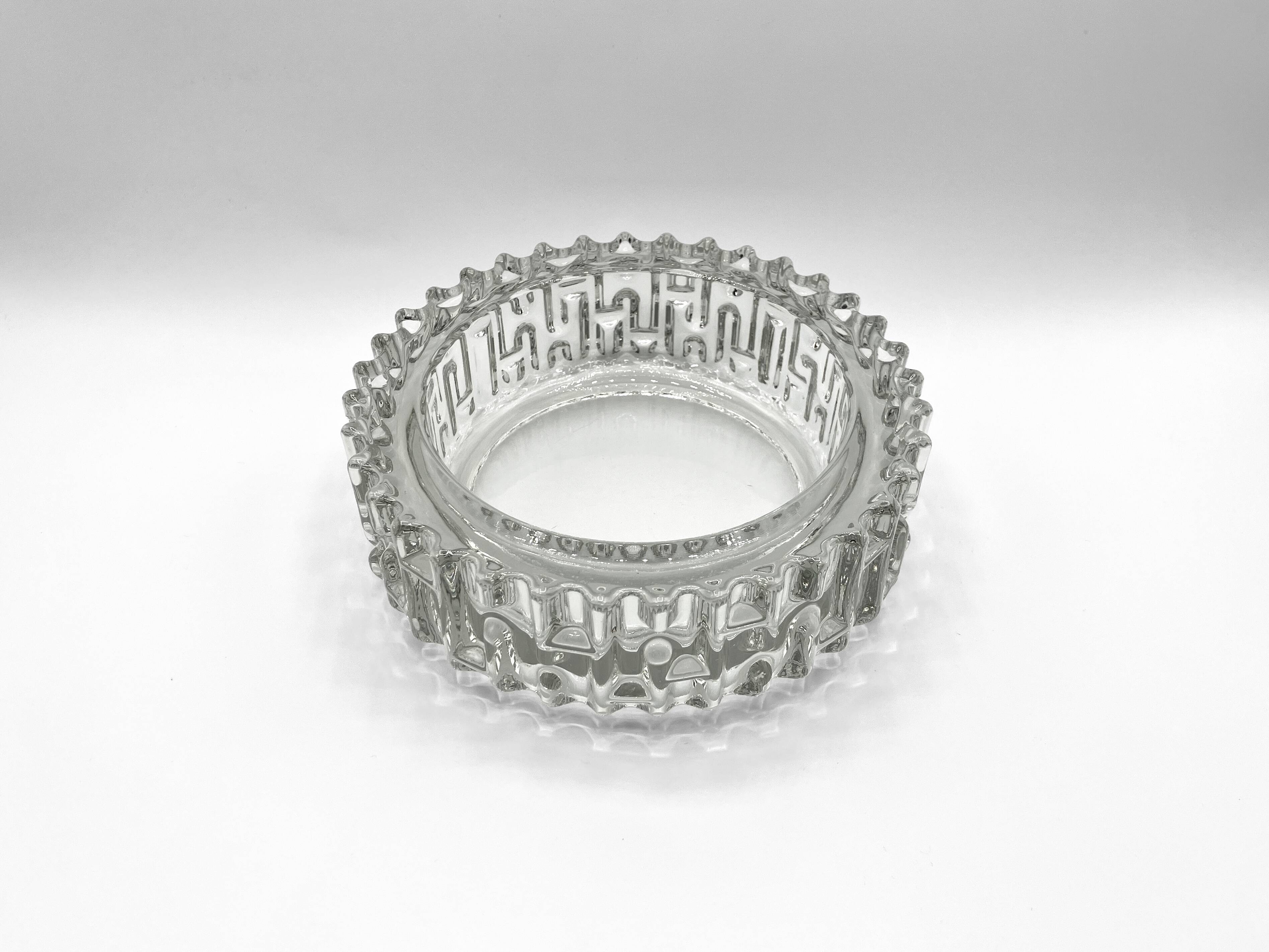 SKLO UNION pocket emptier • Hermanova hut glassworks • Design Frantisek Vizner • 1965 • Pressed glass