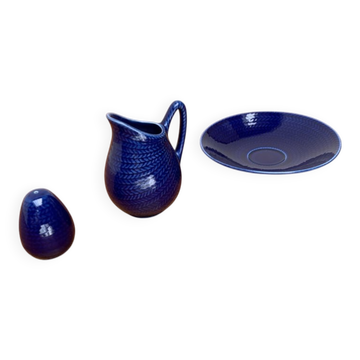 Salière, Carafe à Lait, Soucoupe et Assiette par Hertha Bengtson pour Rörstrand, Années 1960, Ensemble de 4