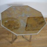 Chrome steel table and glass tray, France, circa 1970