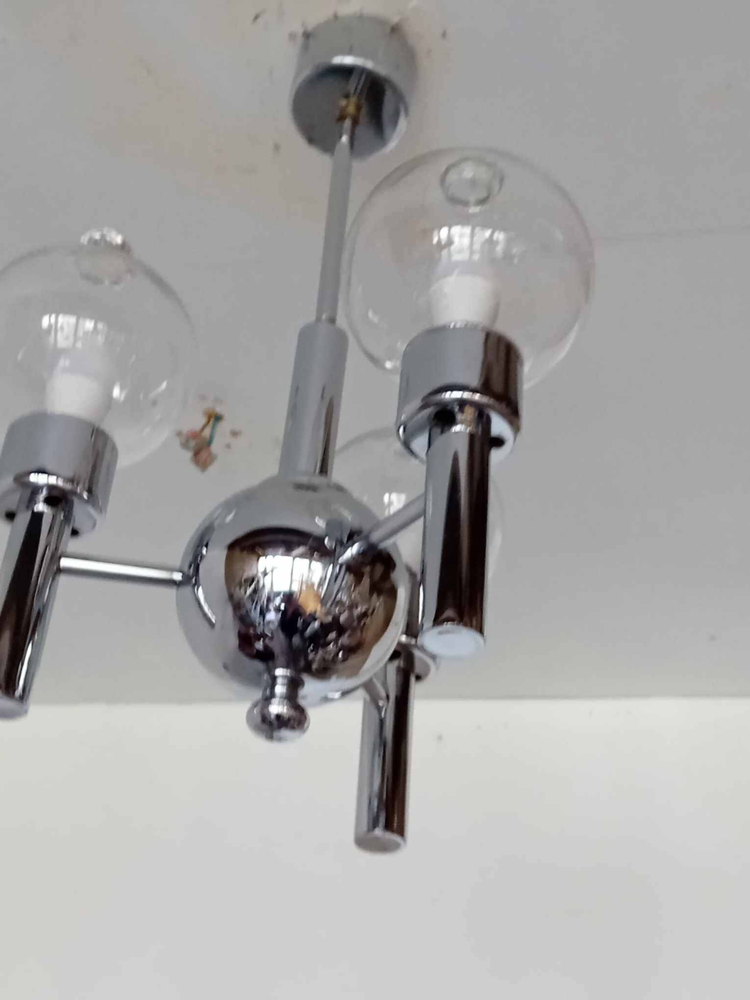 Chandelier with 3 branches space art 70's murano