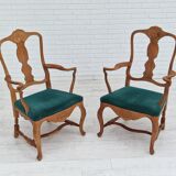 1960s, Danish design, pair of armchairs, oak wood, original very good condition