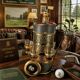 Vintage Musical Golf Caddie Cart Decanteur Art Deco 60's with 5 shots glass