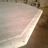 Octagonal table in travertine, 80s