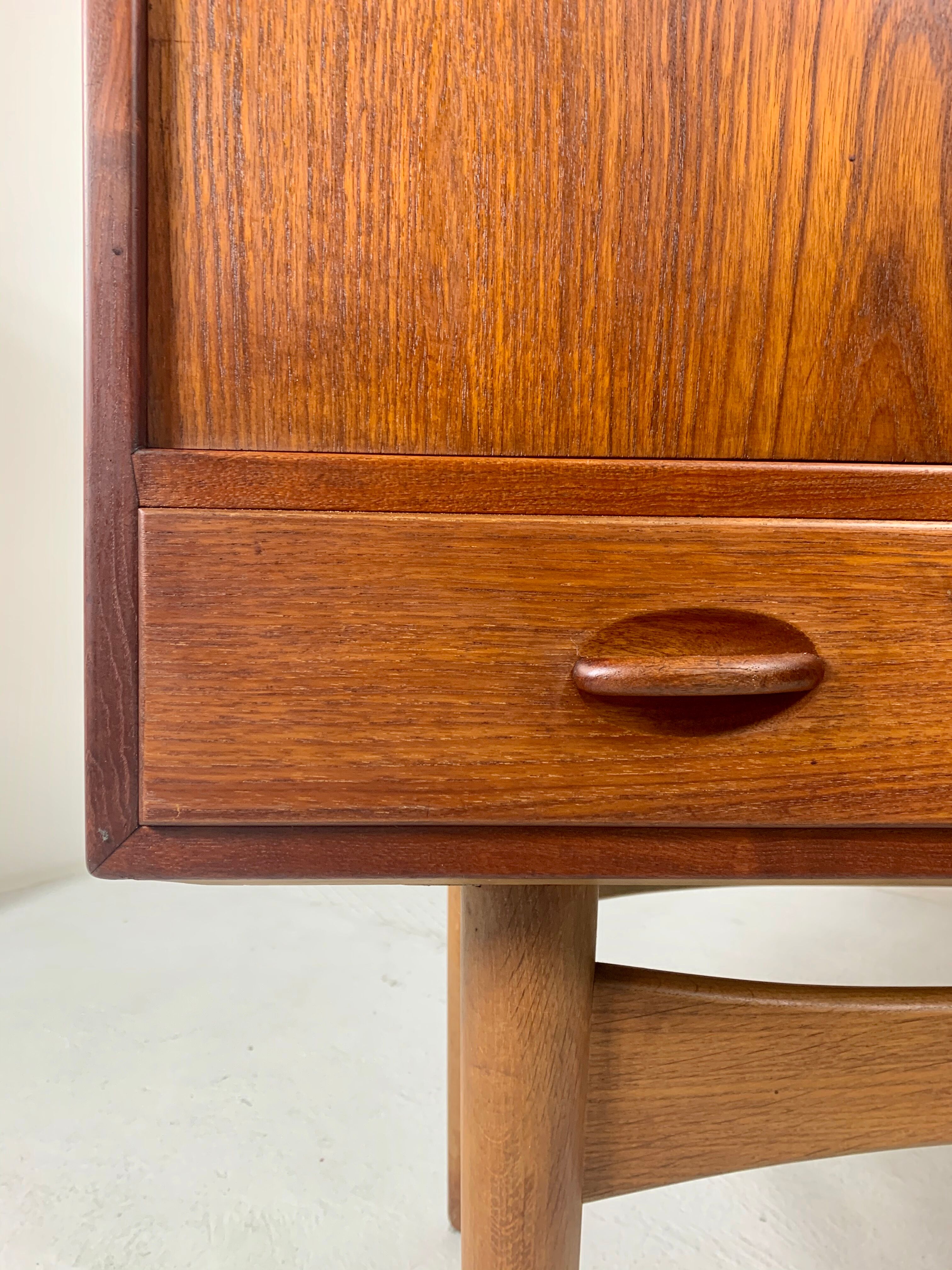 Danish midcentury teak credenza highboard by Ejvind A Johansson