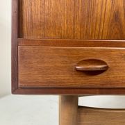 Danish midcentury teak credenza highboard by Ejvind A Johansson