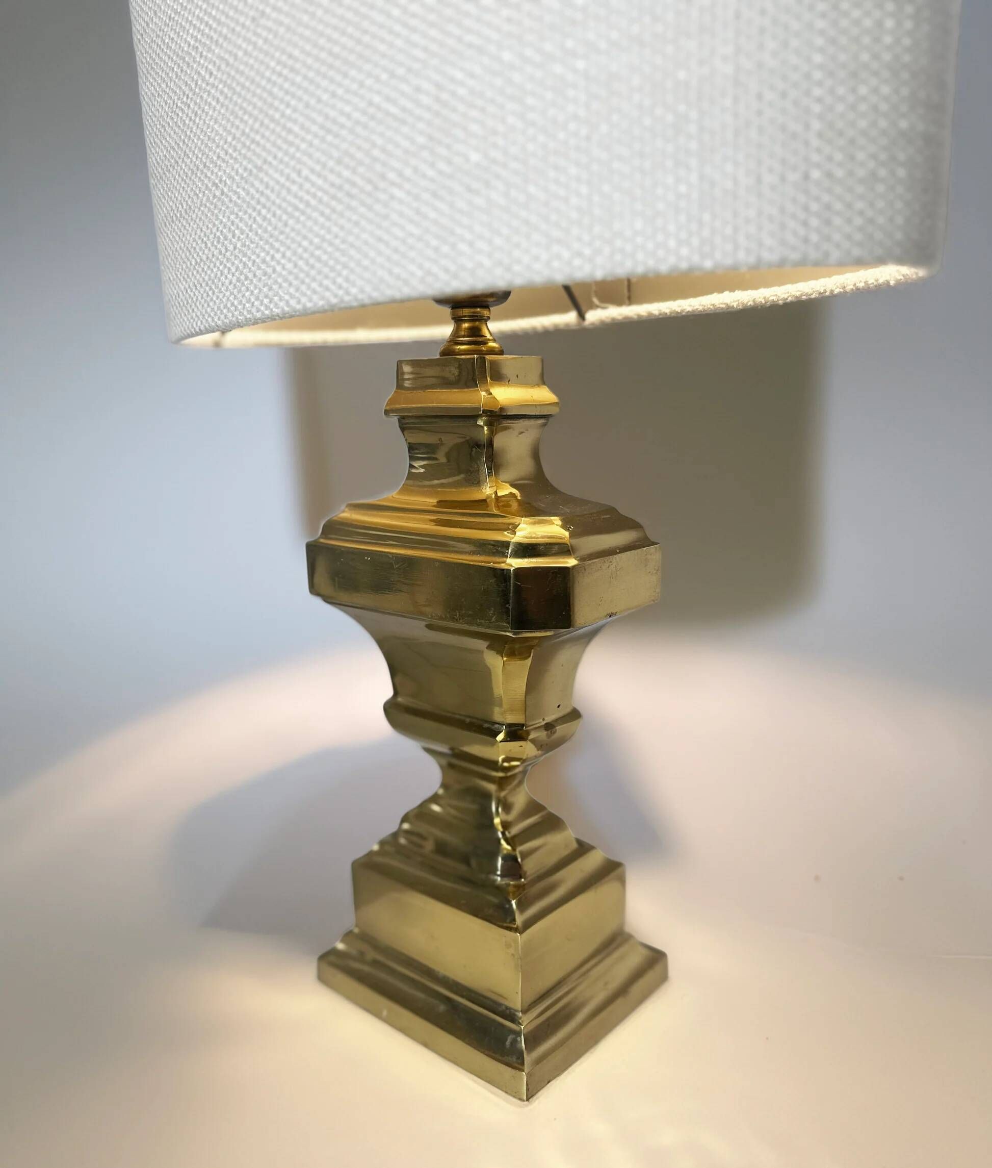 Pair of Italian brass table lamps from the 1950s.