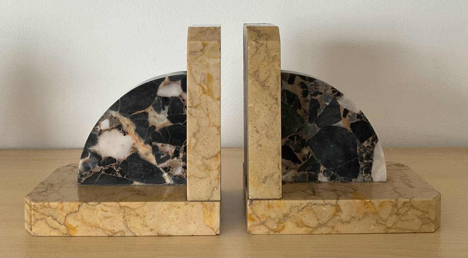 Pair of Art Deco marble bookends