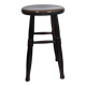 Old turned wooden bistro stool – dark brown patina