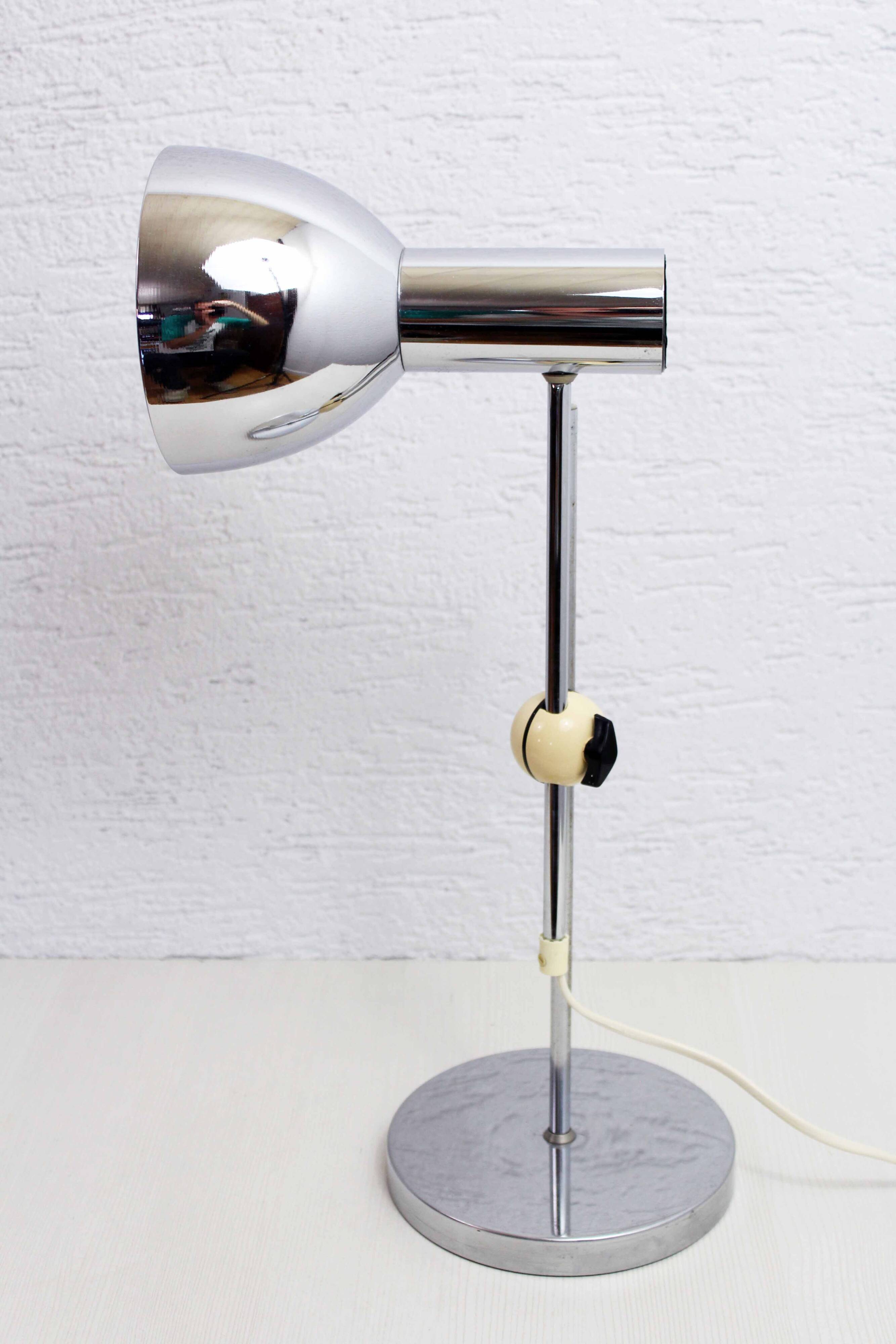 1970s chrome metal desk lamp