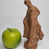 Draped Tanagra after Alexandre Bigot, Terracotta statuette, 20 cm