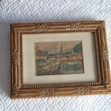 Small old landscape painting