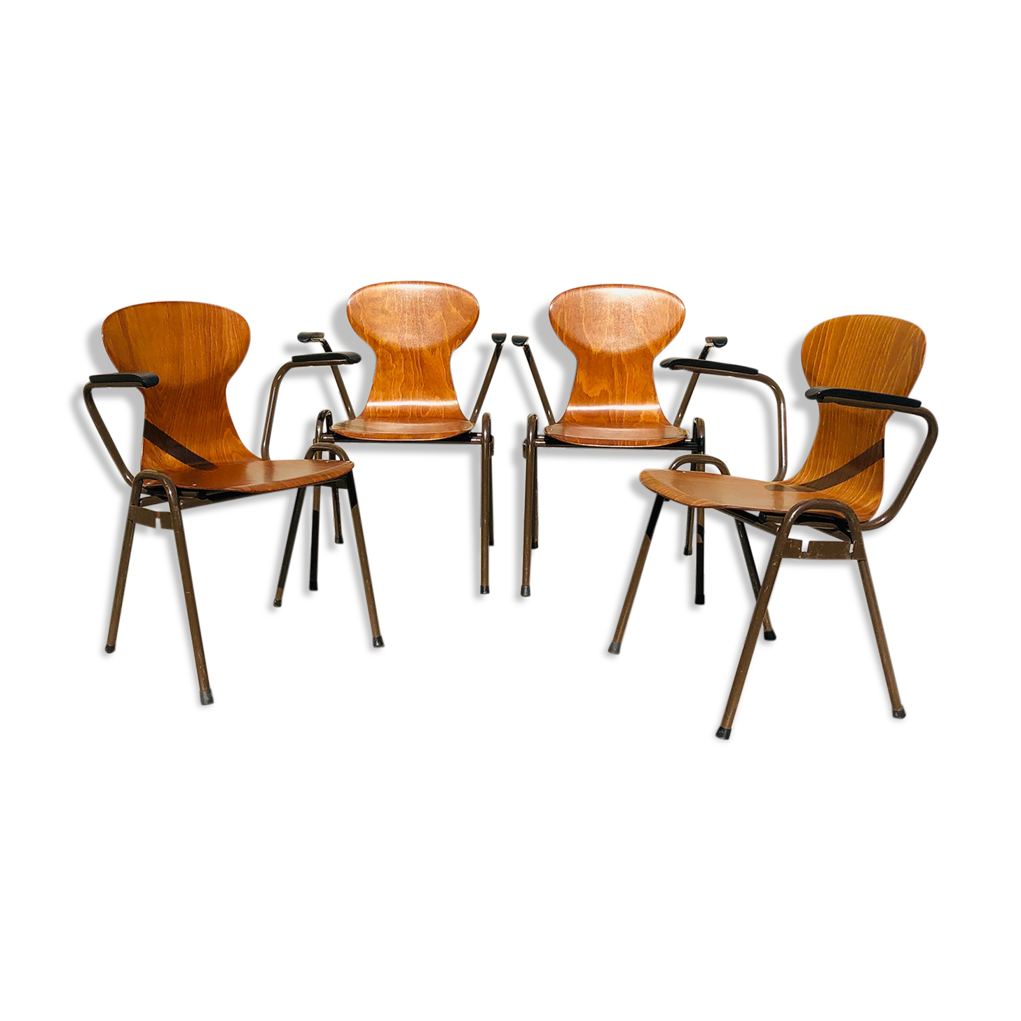 Lot de 4 Fauteuils/ Chaises Eromes Fourmi vintage