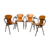 Set of 4 Armchairs / Chairs Eromes Vintage Ant