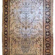 Handmade antique prayer Indo-Moktasham rug 4' x 6.2' (122cm x 189cm) 1880s