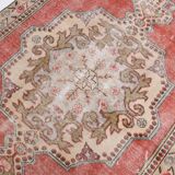 4x7 Red and Beige Turkish Vintage Rug