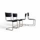Lot de 3 chaises cantilever S 43 de Mart Stam, années 1930