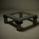 Large Maitland-Smith tessellated stone and brass coffee table 1980s