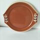 Large vintage two-tone brown and cream dish from the 50s and 60s