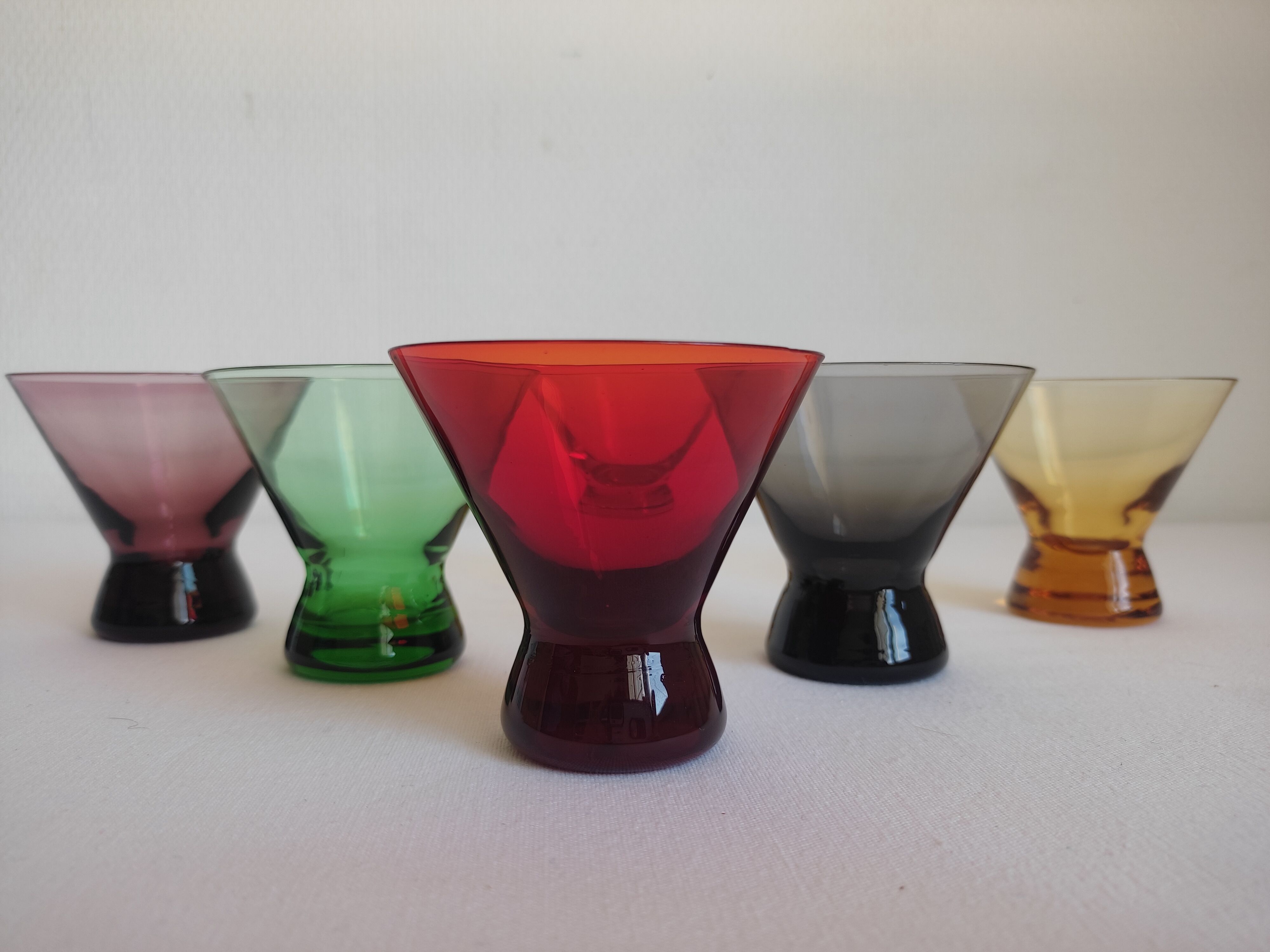 Lila foot glasses and its decanter