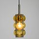 1960s Space Age pendant lamp by Temde made of glass and nickel-plated metal