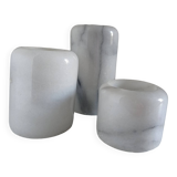 Trio of marble candlesticks