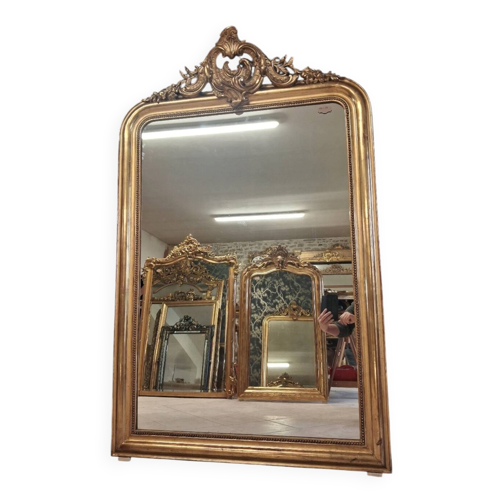 Louis Philippe mirror with pediment 154 x 98