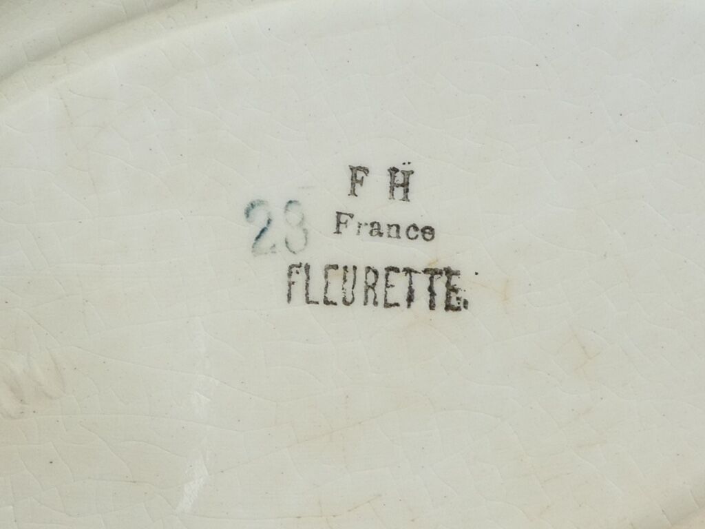 Raviers in faience blue fleurette model