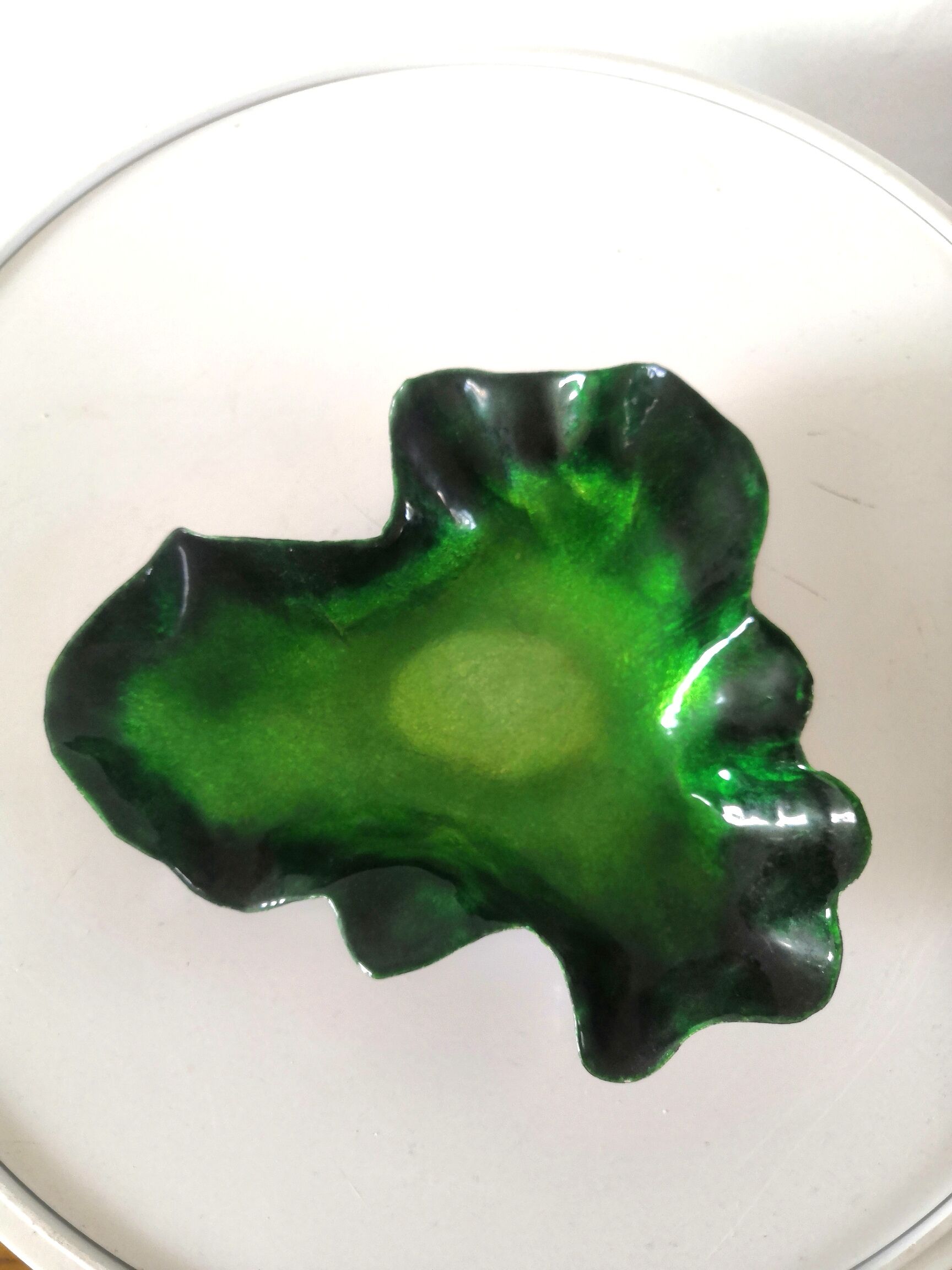 Empty pocket enamels signed Restoueix Limoges design 70s