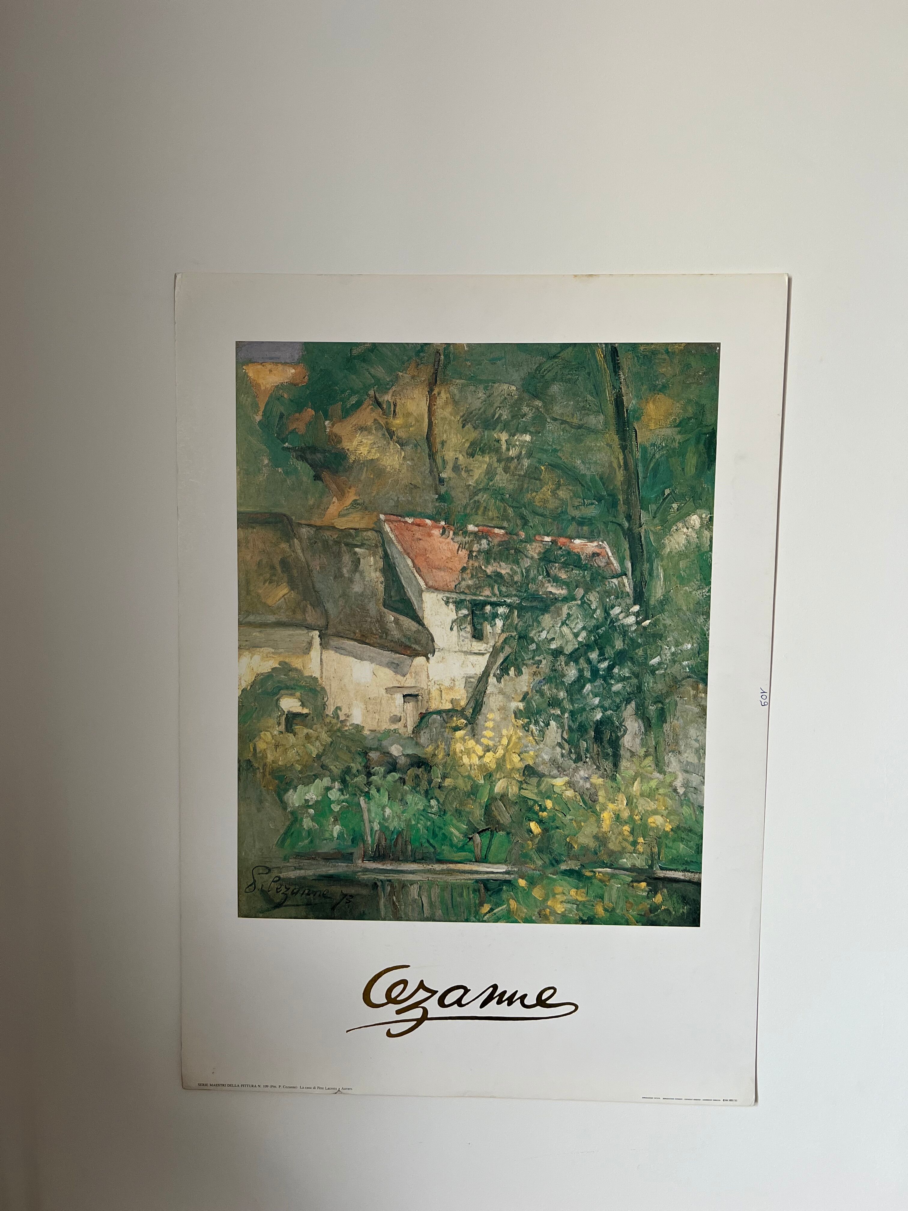 Museum poster reproduction of classical painting The House of Father Lacroix in Auvers by Cézanne