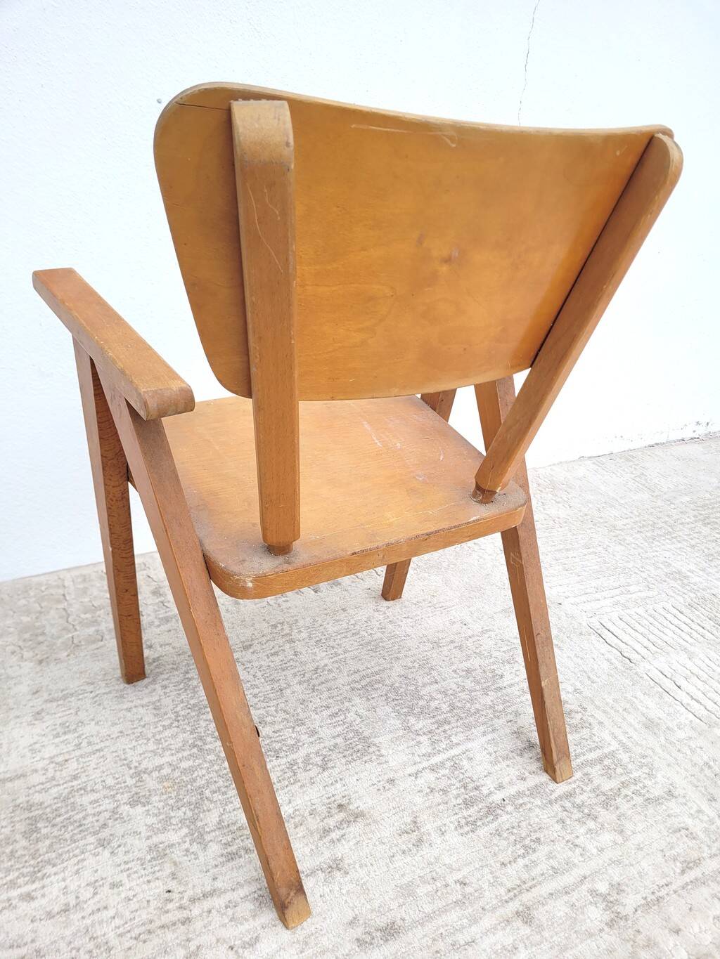 Fauteuil enfant vintage en bois 1960