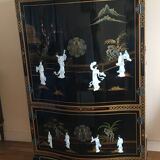 Black lacquered Chinese furniture with mother-of-pearl