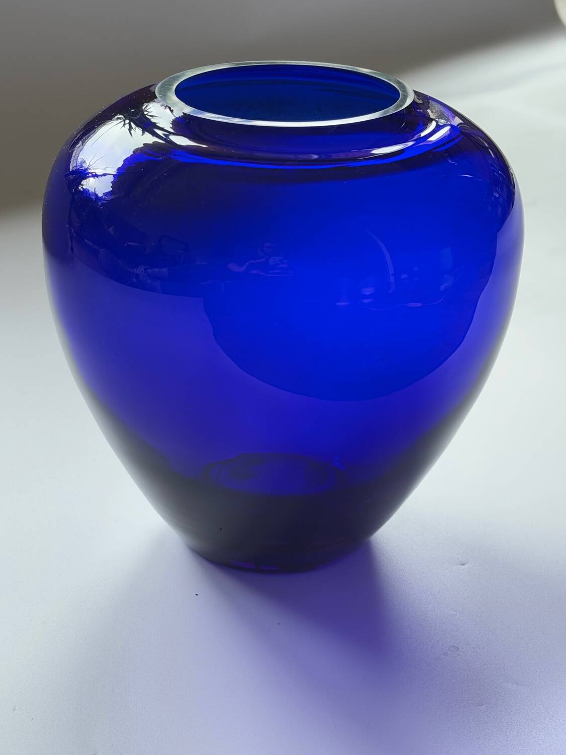 Cobalt blue blown glass vase