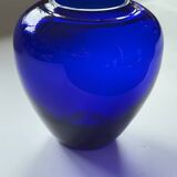 Cobalt blue blown glass vase