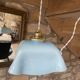 Suspension vintage opaline bleu