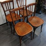 Suite de 4 chaises de bistrot Baumann vintage