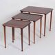 Nest Tables in Rosewood by Møbel Intarsia, Denmark, 1960s, Set of 3
